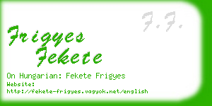 frigyes fekete business card